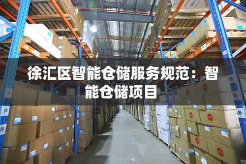 徐汇区智能仓储服务规范:智能仓储项目