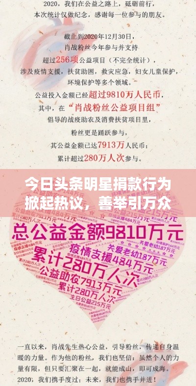 今日头条明星捐款行为掀起热议，善举引万众瞩目
