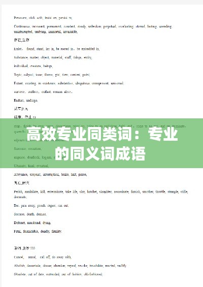 高效专业同类词:专业的同义词成语