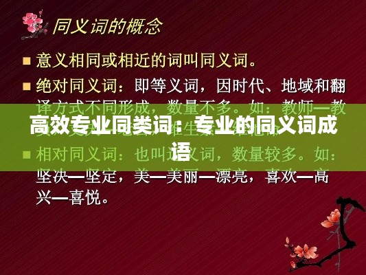 高效专业同类词:专业的同义词成语