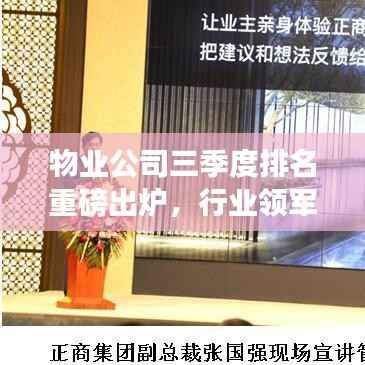 物业公司三季度排名重磅出炉,行业领军者辉煌成就大揭秘!