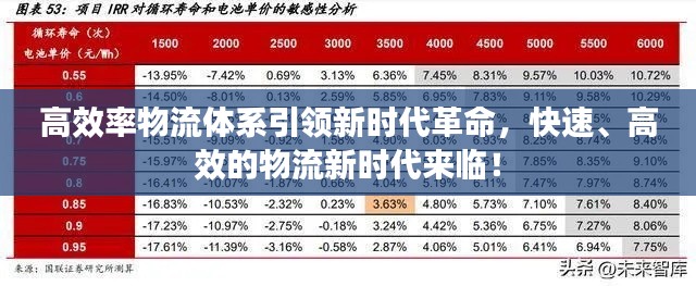 高效率物流体系引领新时代革命,快速、高效的物流新时代来临!