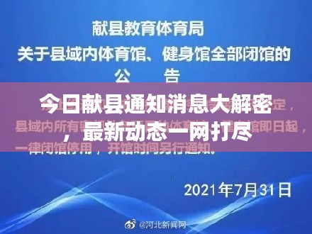 今日献县通知消息大解密,最新动态一网打尽