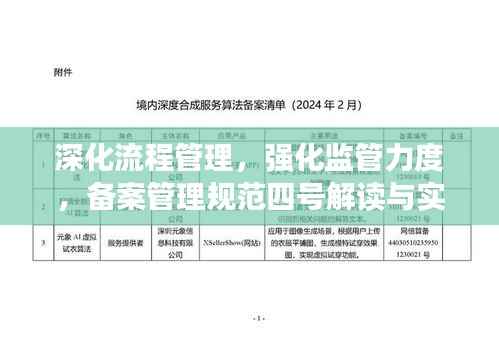 深化流程管理,强化监管力度,备案管理规范四号解读与实操指南