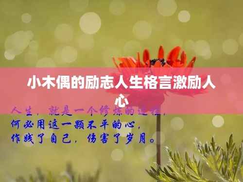 小木偶的励志人生格言激励人心