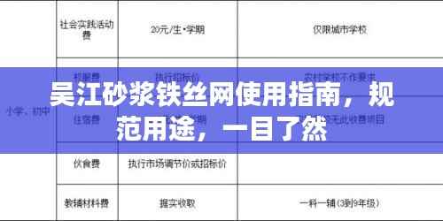吴江砂浆铁丝网使用指南,规范用途,一目了然