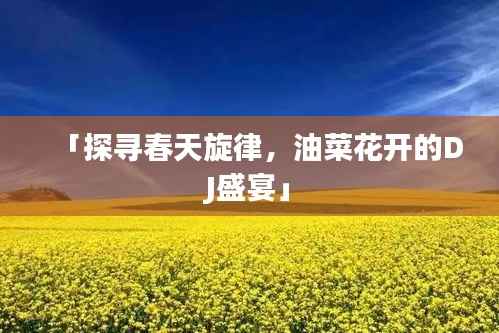 「探寻春天旋律，油菜花开的DJ盛宴」