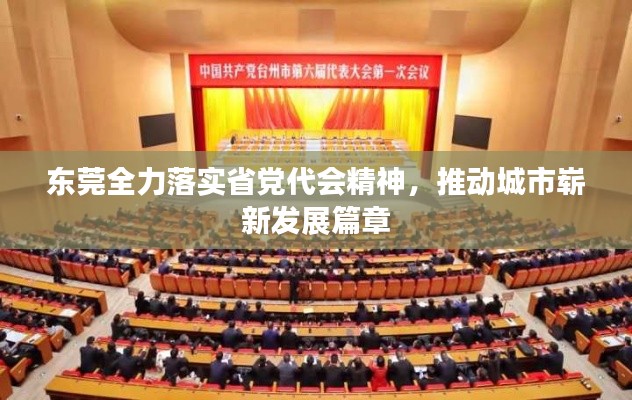 东莞全力落实省党代会精神,推动城市崭新发展篇章