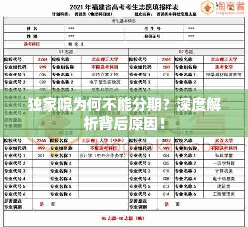 独家院为何不能分期?深度解析背后原因!