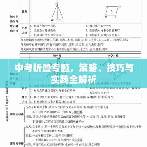中考折叠专题,策略、技巧与实践全解析