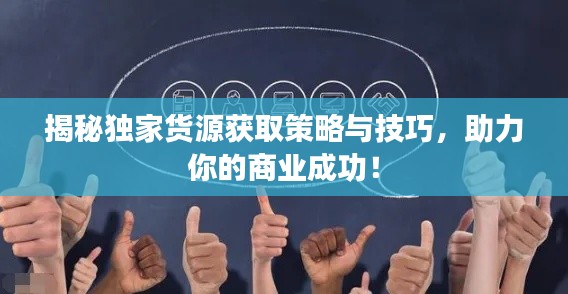揭秘独家货源获取策略与技巧,助力你的商业成功!