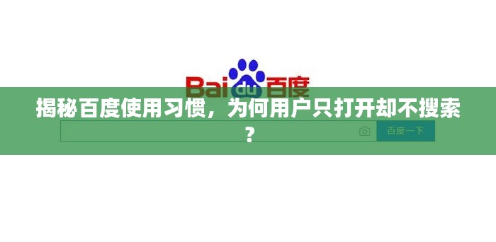 揭秘百度使用习惯,为何用户只打开却不搜索?