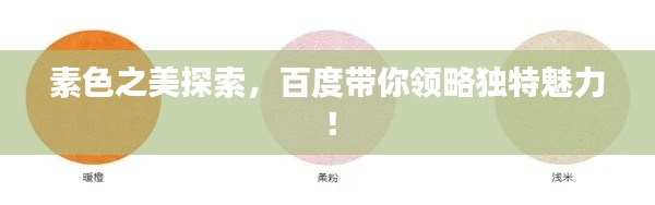 素色之美探索，百度带你领略独特魅力！