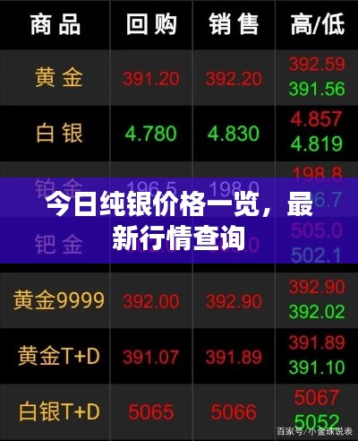 今日纯银价格一览，最新行情查询