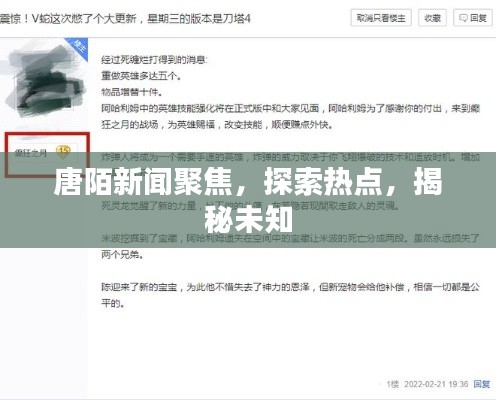 唐陌新闻聚焦,探索热点,揭秘未知