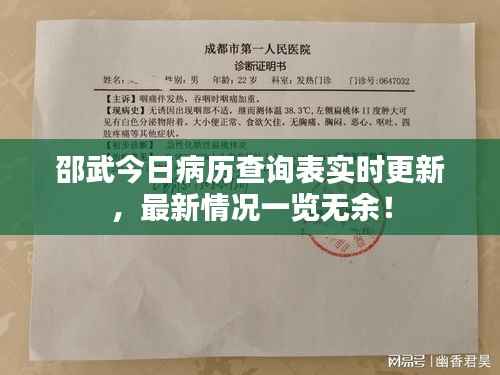 邵武今日病历查询表实时更新，最新情况一览无余！