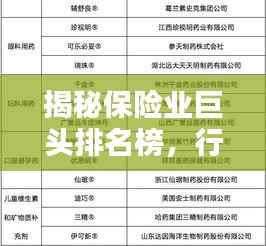 揭秘保险业巨头排名榜,行业力量与格局一览