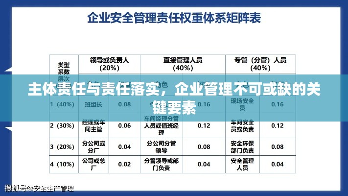 主体责任与责任落实,企业管理不可或缺的关键要素