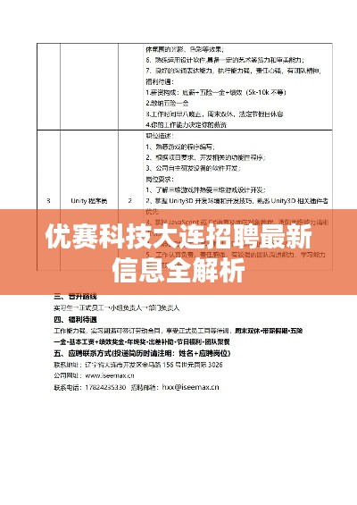 优赛科技大连招聘最新信息全解析